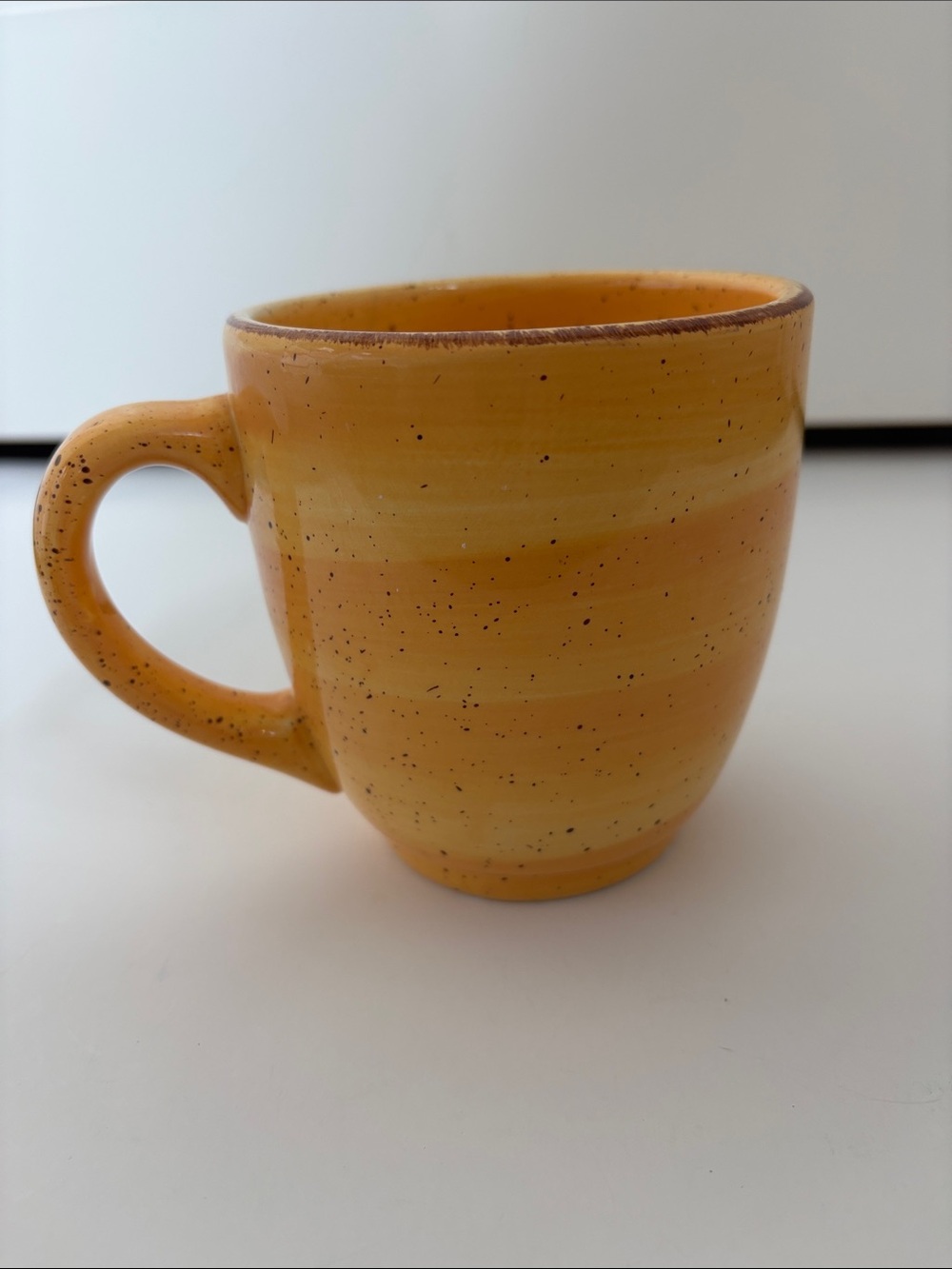 Rare‎ Hausenware Yellow Twist Hand Painted 18oz Ceramic Swirl Coffee Tea Mug